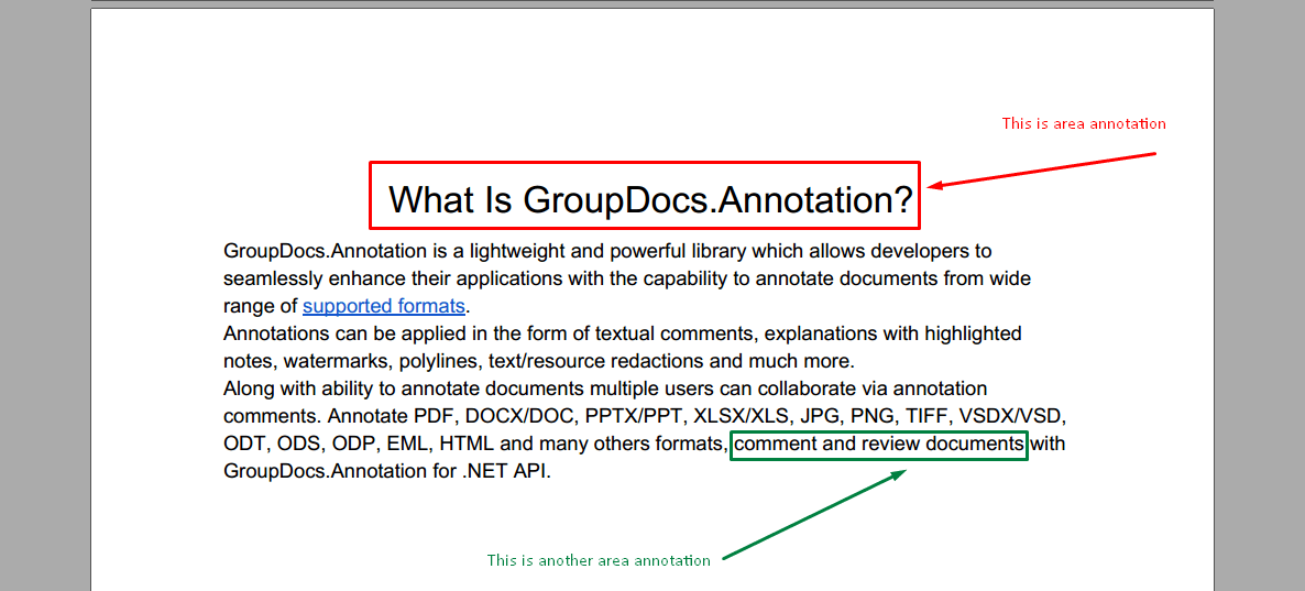 Rectangle or Area Annotation