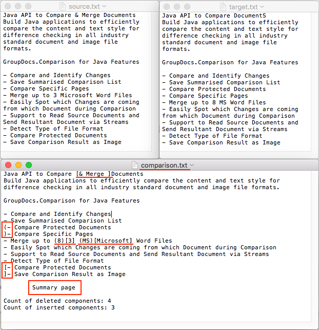 Comparing text files