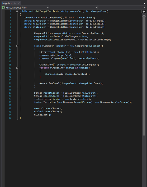 Target file