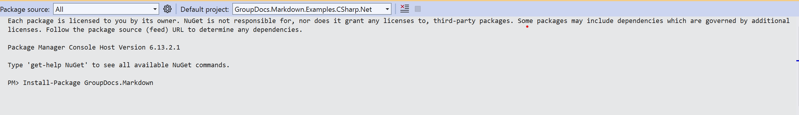 Use Package Manager Console 