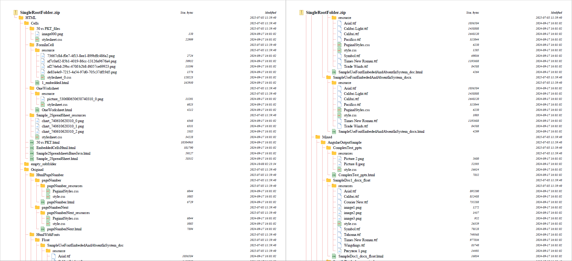 Generate paginated PDF view for input archive