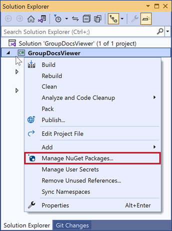 Manage NuGet packages in Visual Studio