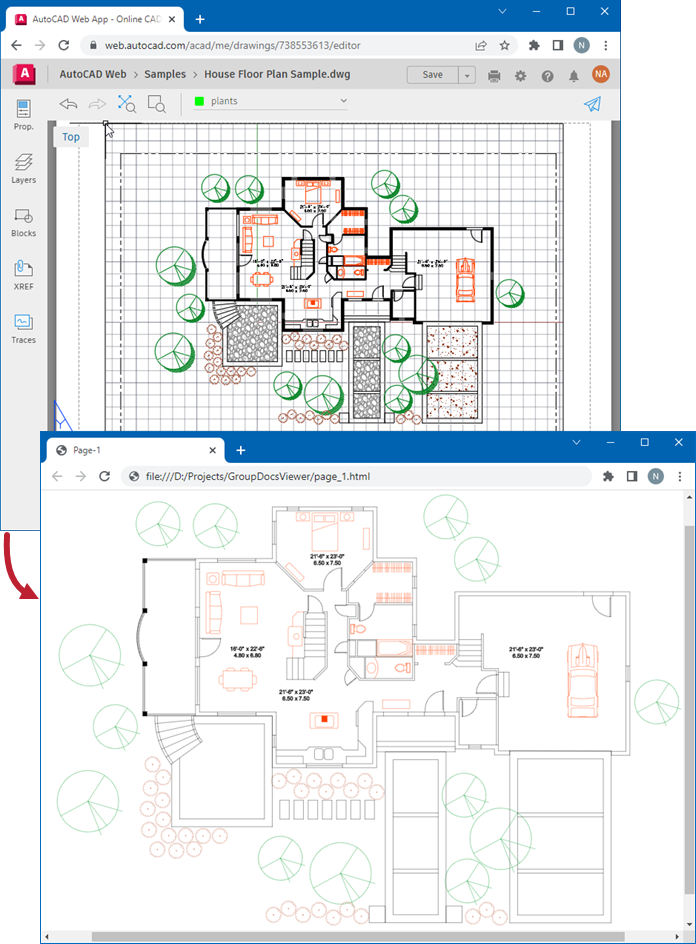 Render a CAD file to HTML