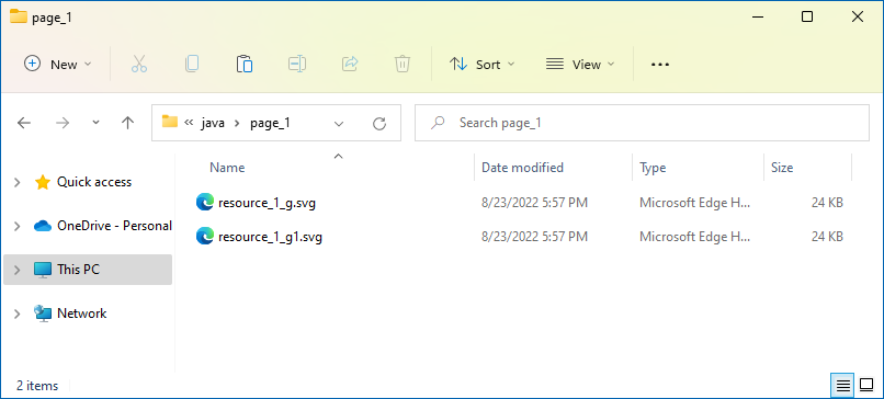 Place HTML resources in a separate folder